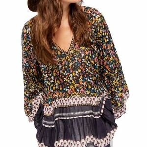 Floral V-Neck Women's Top